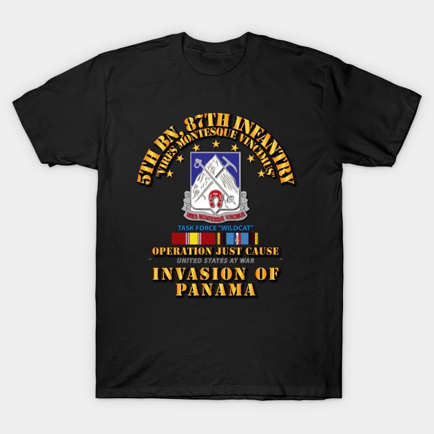 Just Cause - 5th Bn 87th Infantry w Svc Ribbons T-Shirt by twix123844